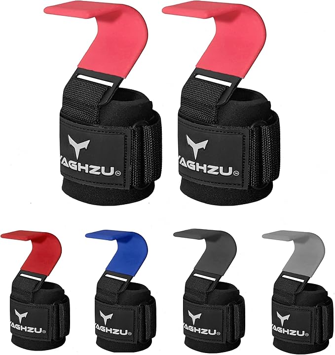 Weight Lifting Hooks, Padded Weight Lifting Straps Wrist Straps for Men and Women, Premium Deadlift Straps for Weightlifting and Powerlifting, Weight Lifting Gloves for Pull Ups