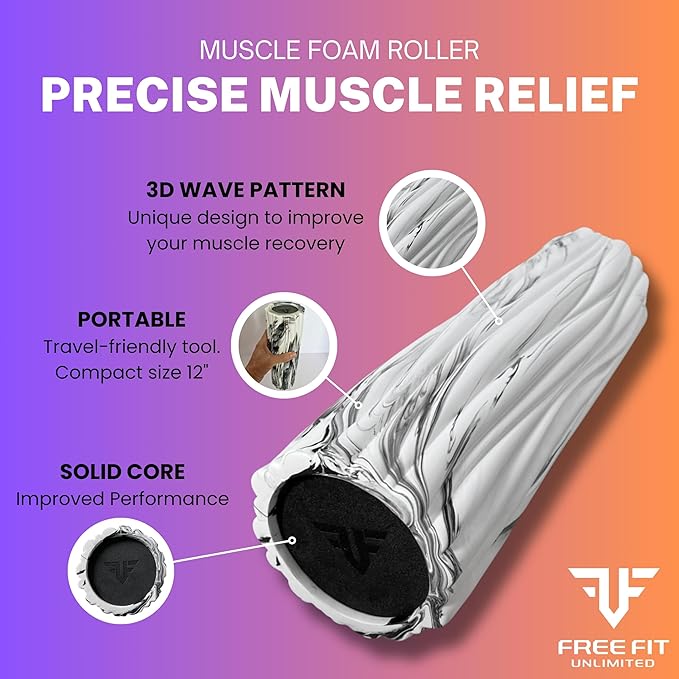 Small Foam Roller-Back Roller-Foam Rollers for Muscle Massage-Boost 3D Design-Portable (12 inch),