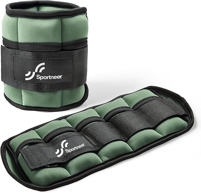 Sportneer Adjustable Ankle Weights 1 Pair 2 4 6 8 8 10 10 Lbs Jogging,1-5 lbs 1 Pair 2-10 lbs