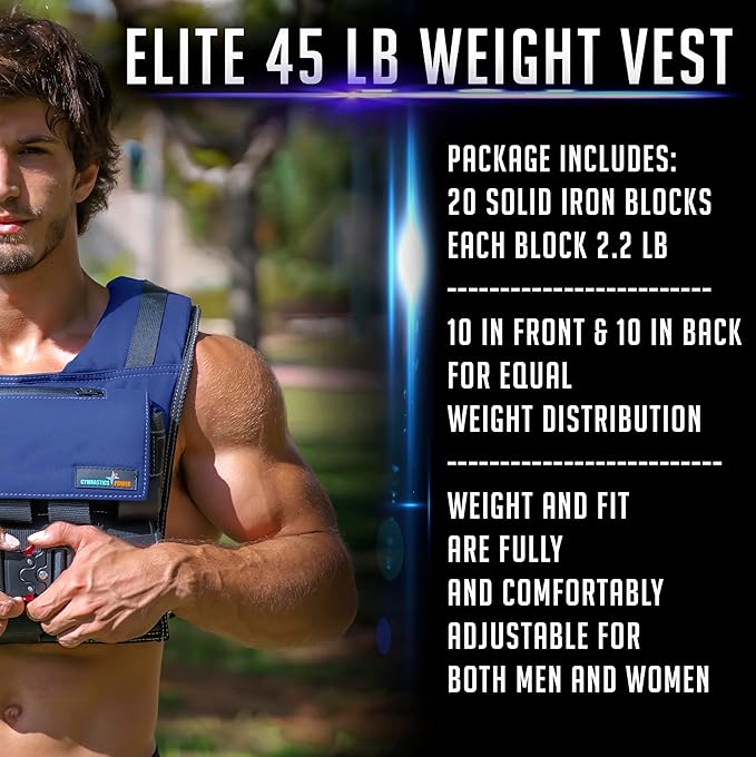 Weighted Vest 6lb, 10lb, 12lb, 25lb, 35lb, 45lb, 60lb Removable Iron Weights for Men and Women Workout for Calisthenics and Fitness Sport Training