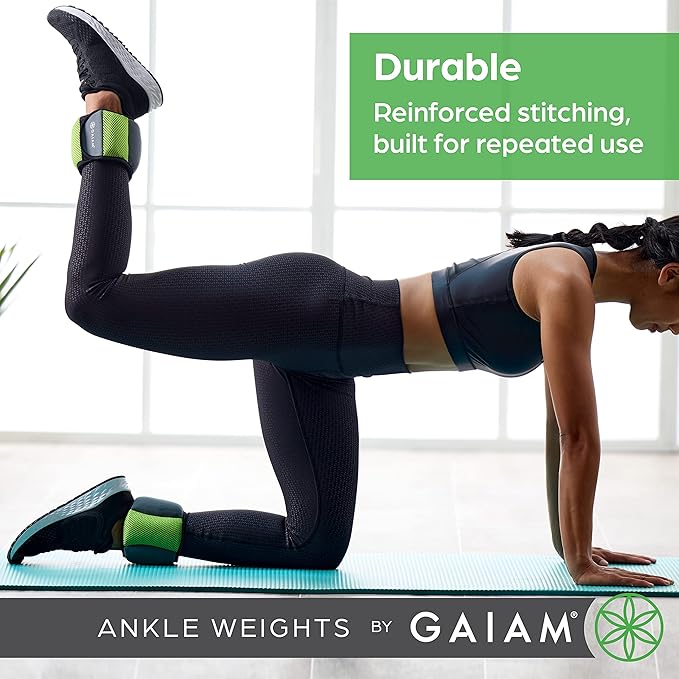 Gaiam Ankle Weights Strength Training Weight Sets (5lb & 10 Pound