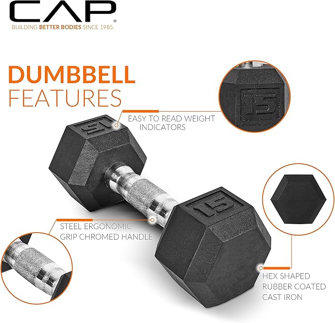 CAP Barbell 150 lb Dumbbell Set with 2-Tier Rack | Multiple Options