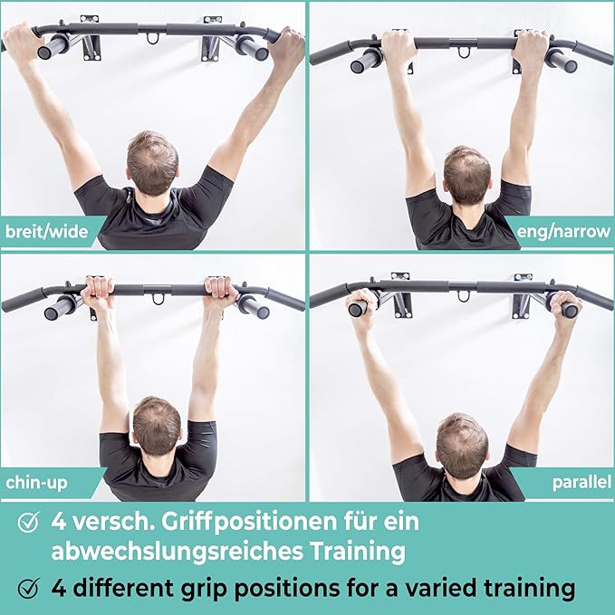 PULLUP & DIP Wall Mounted Pull Up Bar 200 kg (440 lbs)