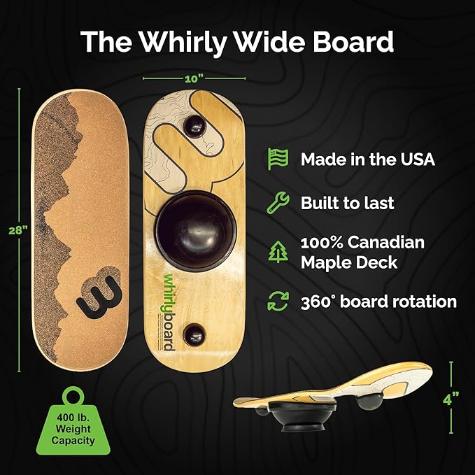 Wide Standing Desk Balance Board with Standing Desk Mat and Stabilizing Ring - Anti-Fatigue Balance Board for Standing Desks