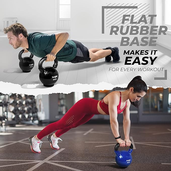 Yes4All Kettlebells Rubber Base (10-65 lbs)