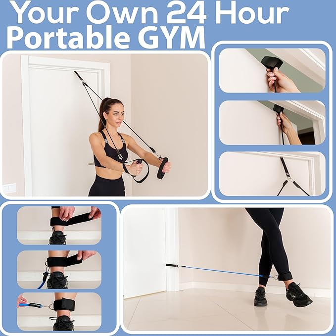 Upgraded Pilates Bar Kit – 39” Adjustable Exercise 6X 20, 20, 30, 30, 40 40 lbs