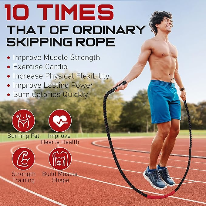 Jump Rope, 3lb 4lb 5lb Weighted Jump Rope 9.8ft Heavy