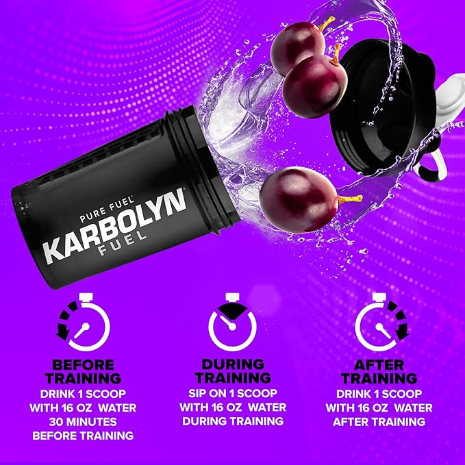 EFX Sports Karbolyn Fuel | Fast-Absorbing Carbohydrate Powder | Carb Load, Sustained Energy, Quick Recovery | Stimulant Free | 36 Servings (Grape)