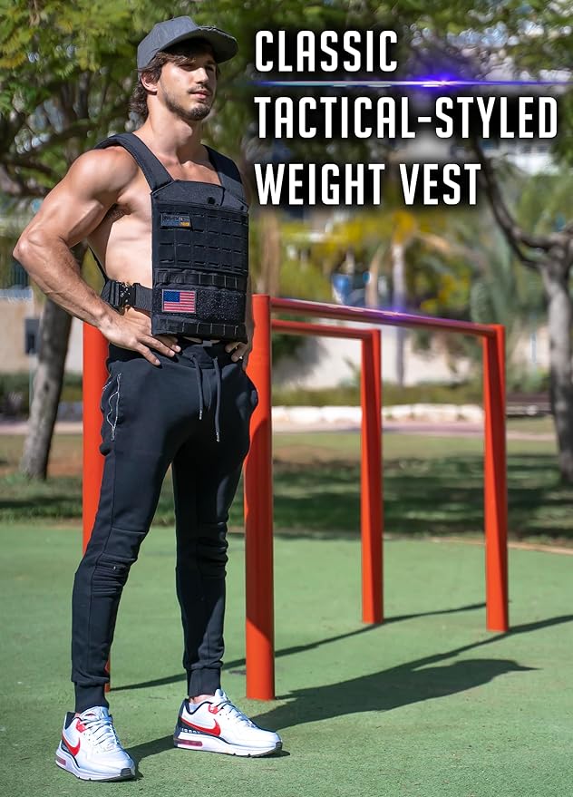 Weighted Vest 6lb, 10lb, 12lb, 25lb, 35lb, 45lb, 60lb Removable Iron Weights for Men and Women Workout for Calisthenics and Fitness Sport Training