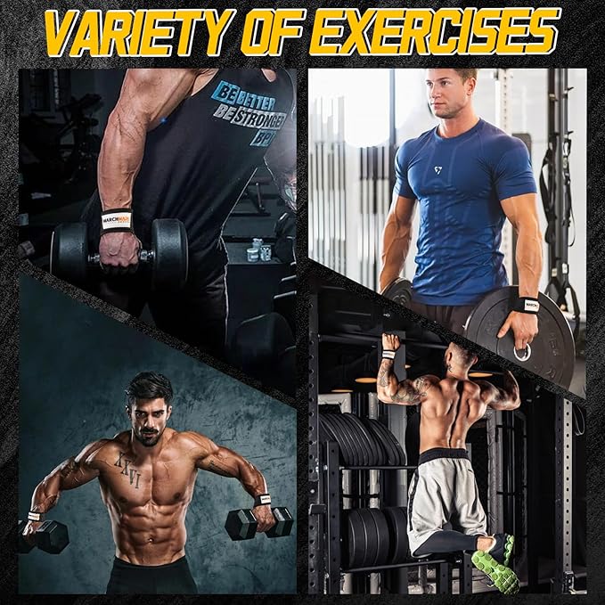 Lifting Straps, Gym Wrist Straps for Weightlifting, Neoprene Padded Cotton Weightlifting Strap for Bodybuilding, Powerlifting, Deadlifting and Strength Training - Men & Women
