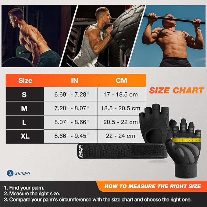 SIMARI Breathable Workout Gloves for Men and Women