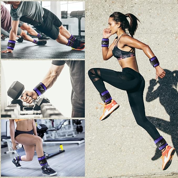 Sportneer Adjustable Ankle Wrist Weights for Men Women Kids 2 lbs 1 Pair 4 lbs