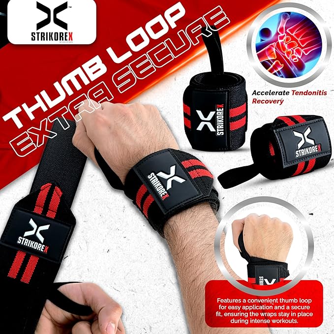 Wrist Straps for Weightlifting with Support for Men 18", Gym