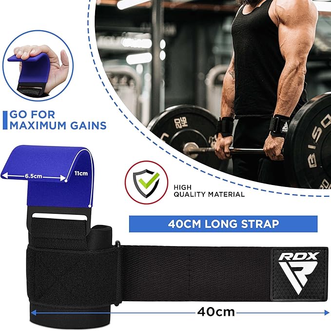 RDX Weight Lifting Hooks Straps Pair 7mm Neoprene