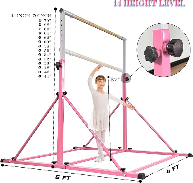 Gymnastic Bar For Kids and Teenage Ages 3-25 5 FT 6 FT 5 FT 6 FT