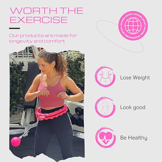 Weighted Smart Hula Hoops for Adults Weight Loss 2 in 1 Abdomen 24 Detachable