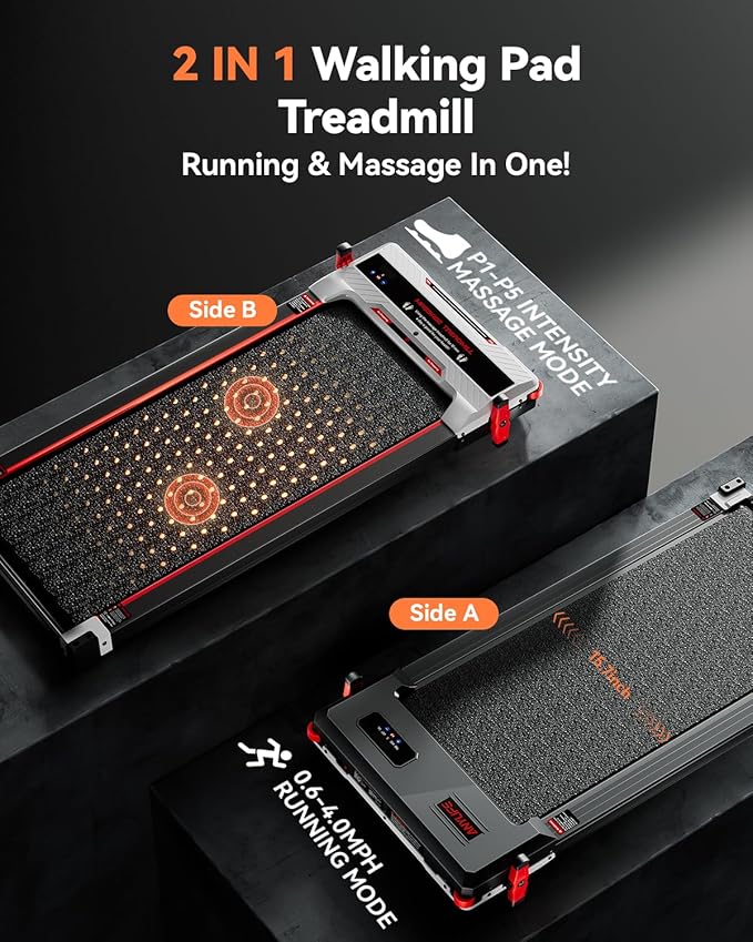 Walking Pad Treadmill, Anylife Incline Walking Pads Under Desk 330lb Capacity, 2.5HP Portable Treadmills for Home, Compact Treadmill Small Running Pad with LED Display, Remote Control