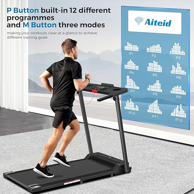 Treadmill with Handles, 2025 Upgraded Small Treadmills Home, Portable Electric Treadmills for Home 300 lbs Capacity,Walking Pad Treadmill,Lightweight Folding Foldable Walking Pad with LED Display