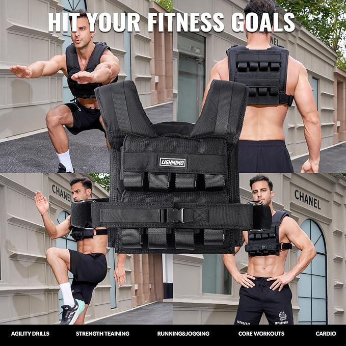 Men's Weighted Vests for Men Women, Slim Design 18lb 28lb 35lb Weighted Workout Vests With Adjustable Iron Weights, Heavy Duty Weighted Vest for Women Running Functional Fraining Machine washable