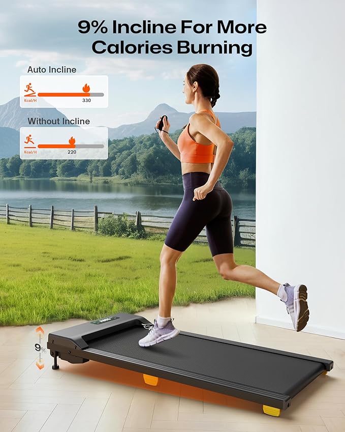 Walking pad, 3-in-1 Under Desk Treadmill for Home and Office, 2.5 HP Portable Walking Jogging Running Machine with Remote Control and LED Display