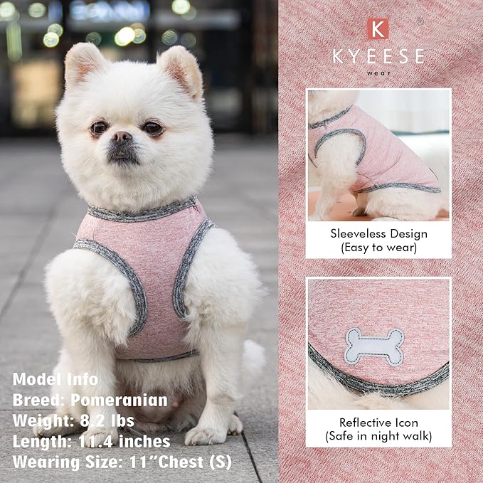 KYEESE 2Pack Dog Shirts Sun Protection Puppy T Shirt Pet Clothes Quick Dry for Small Dog with Reflective Label Soft Tank Top Sleeveless Pet Vest Puppy Clothes, Small