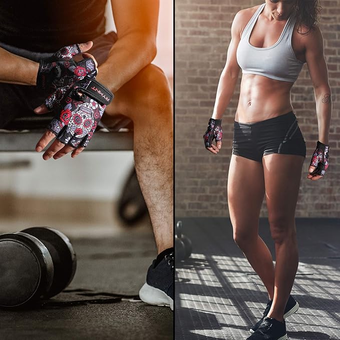 Workout Gloves for Women Men - Weight Lifting Gloves with Full Palm Protection & Extra Grip for Women Gym, Weightlifting, Weight Lift, Rowing, Exercise, Sport, Cycling