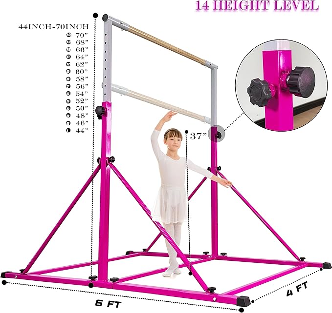 Gymnastic Bar For Kids and Teenage Ages 3-25 5 FT 6 FT 5 FT 6 FT