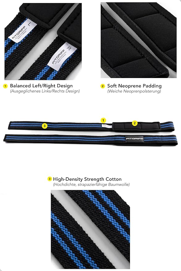 Fitgriff® Lifting Wrist Straps for Weightlifting