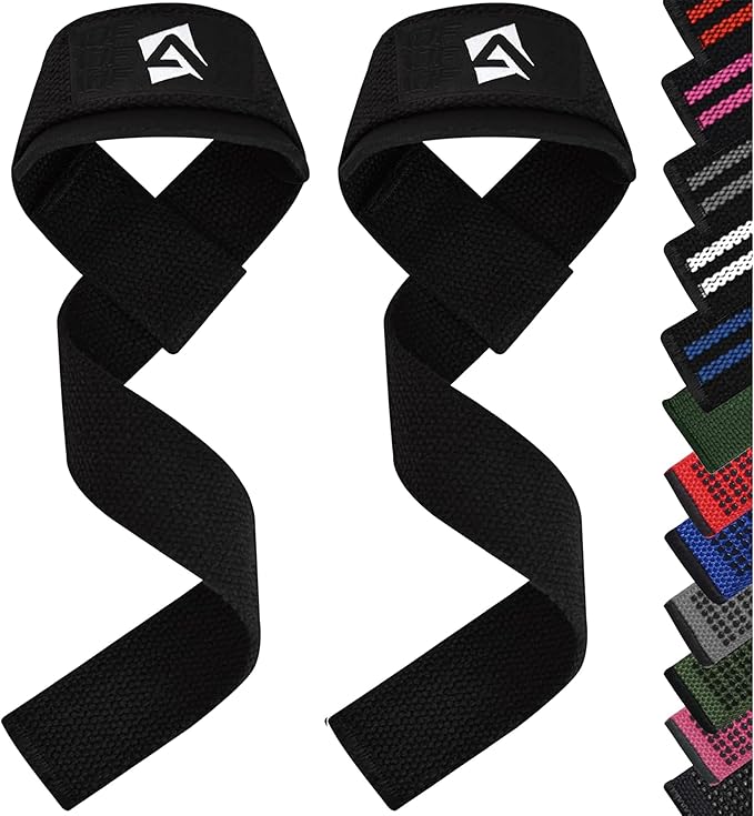 Lifting Wrist Straps for Weightlifting, Powerlifting & Deadlifts – 23” Neoprene Padded Cotton Straps for Strength Training & Gym Workouts - Maximum Grip Support for Men & Women