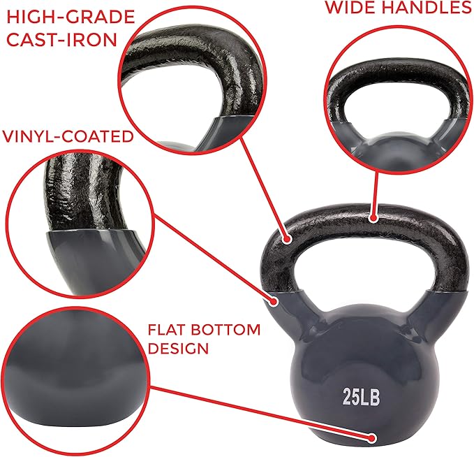 Sunny Health & Fitness Vinyl Coated Kettlebell