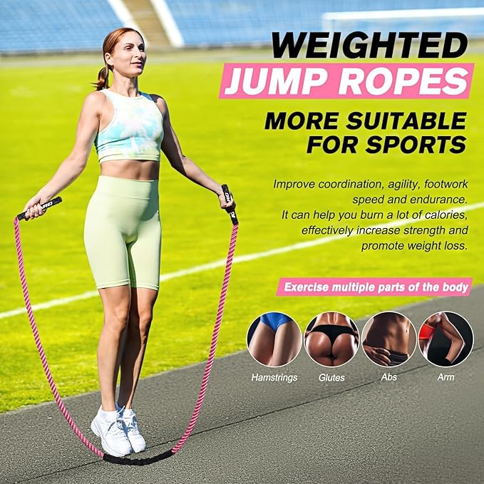 Jump Rope, Weighted Jump Rope for Women, Adult