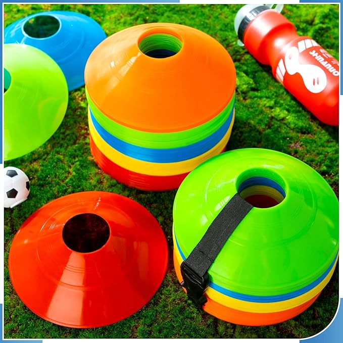 Sratte 200 Pcs Soccer Cones with Strap and