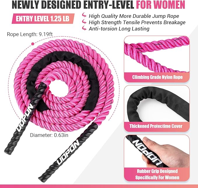 Weighted Jump Rope for Women 1.25LB Heavy 9.2FT Weight