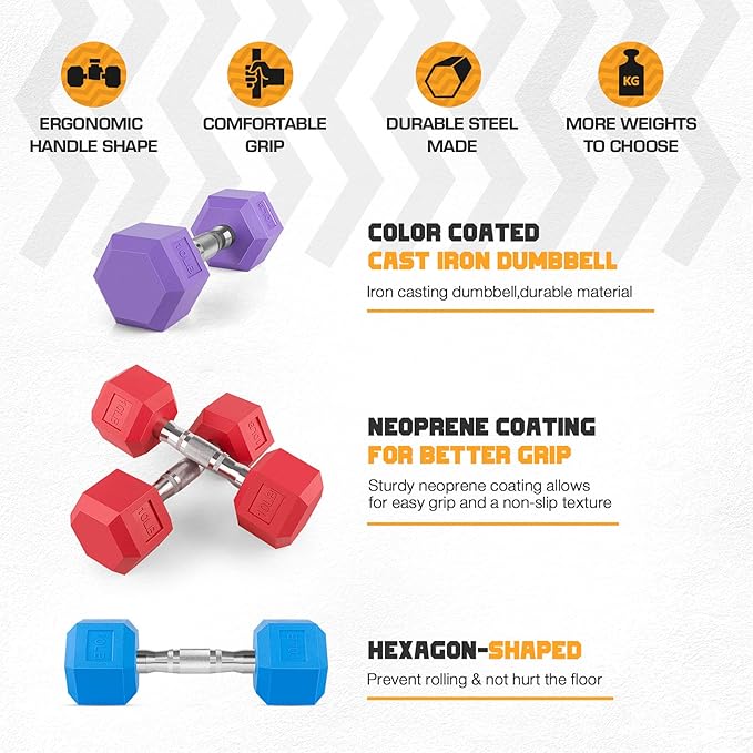 Portzon 8 Colors Options Compatible with Set of 2 Rubber 5-50 LB,