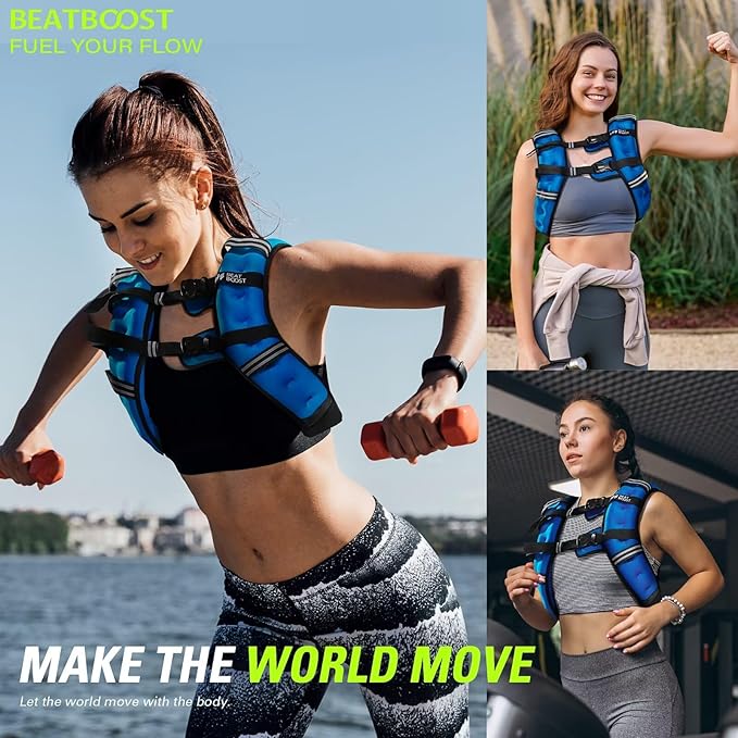Weighted Vest for Women Men BeatBoost 5 10 15 20 25 30 lb Weight Vest with Ironsand for Walking Strength Training Running Workout