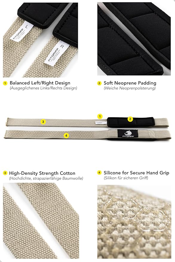 Fitgriff® Lifting Wrist Straps for Weightlifting