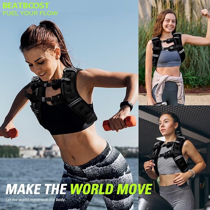 Weighted Vest for Women Men BeatBoost 5 10 15 20 25 30 lb Weight Vest with Ironsand for Walking Strength Training Running Workout