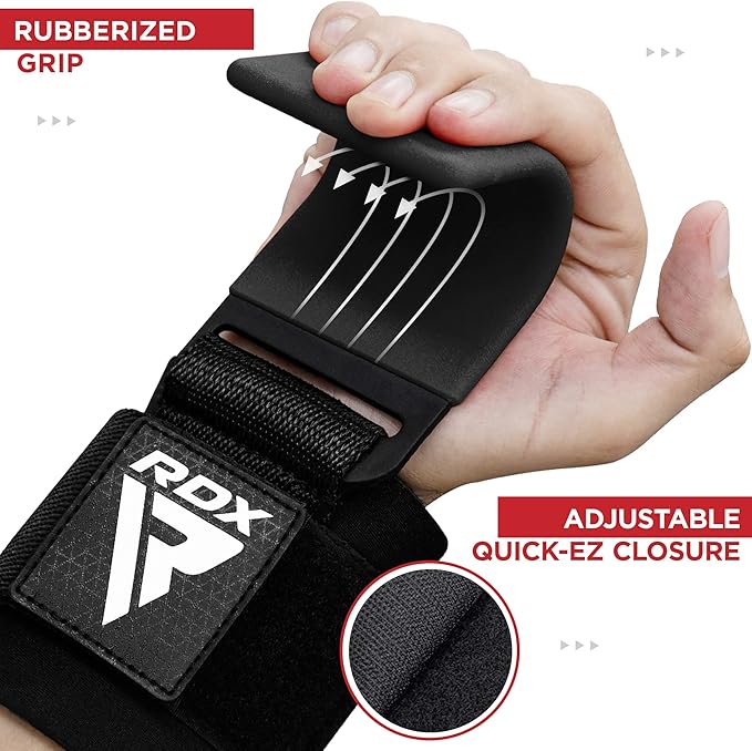 RDX Weight Lifting Hooks Straps Pair 7mm Neoprene