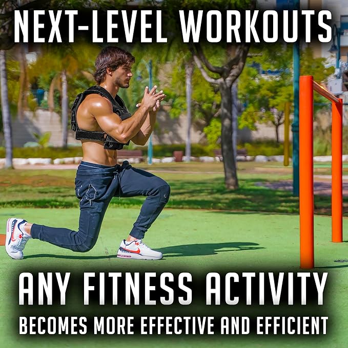 Weighted Vest 6lb, 10lb, 12lb, 25lb, 35lb, 45lb, 60lb Removable Iron Weights for Men and Women Workout for Calisthenics and Fitness Sport Training