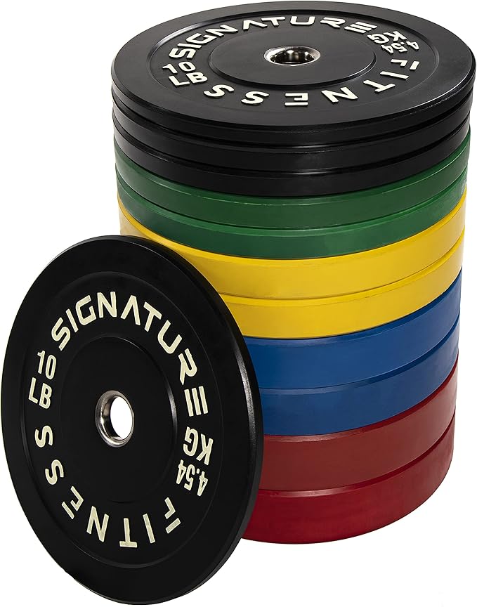 Signature Fitness 2" Olympic Bumper Plate Weight Plates 7FT Olympic