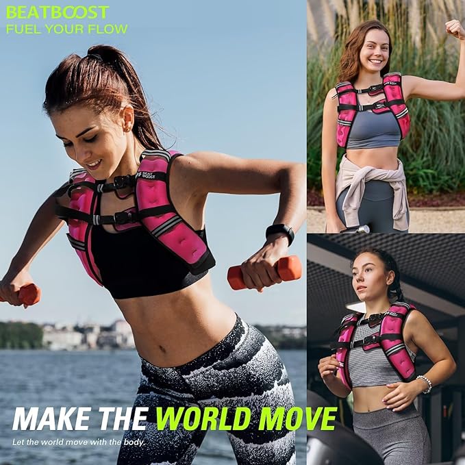 Weighted Vest for Women Men BeatBoost 5 10 15 20 25 30 lb Weight Vest with Ironsand for Walking Strength Training Running Workout