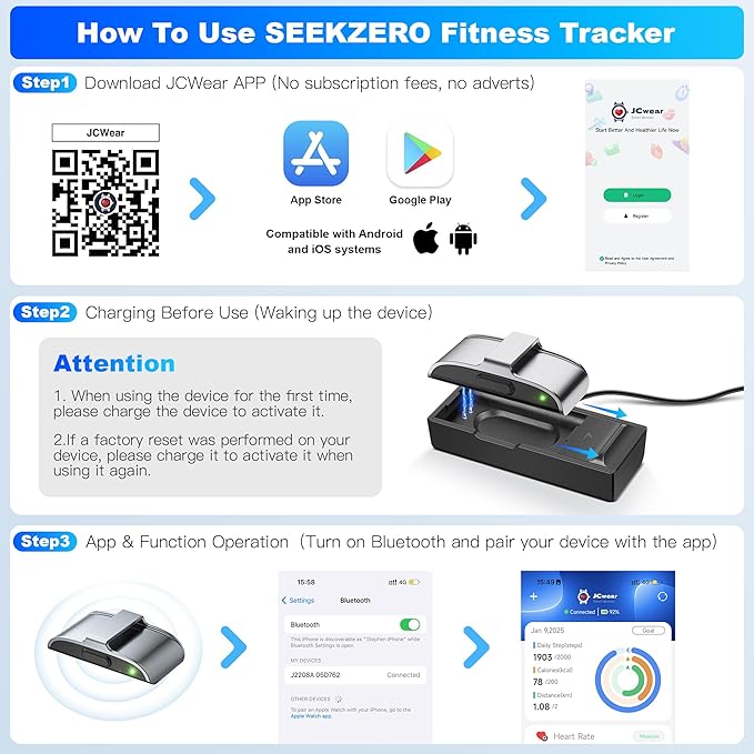 Sleep & Fitness Tracker for Women Men | 24/7 Heart Rate, Blood Oxygen & Stress Monitor | Step & Calorie Counter | IP68 Waterproof Activity Tracker, Black (No App Subscription)