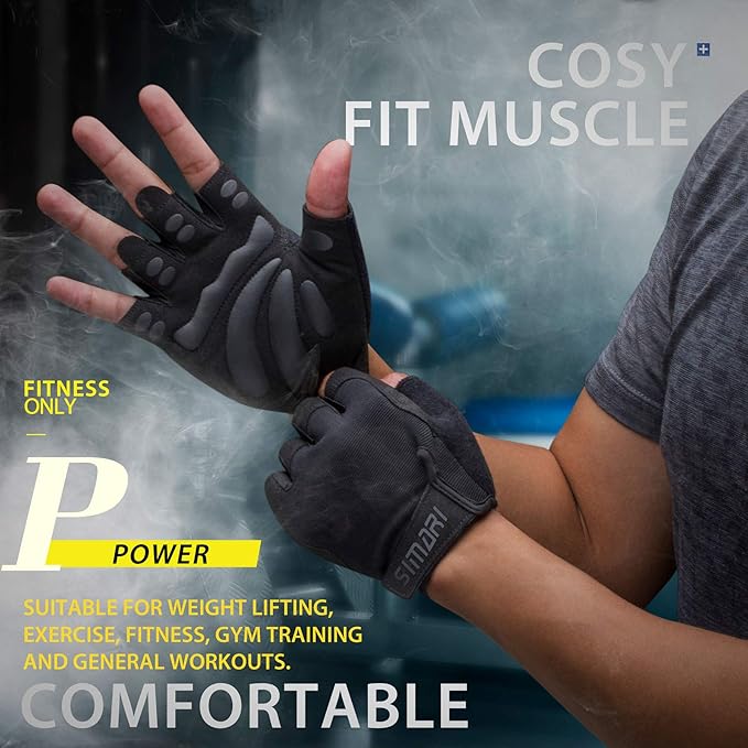 SIMARI Breathable Workout Gloves for Men and Women, Padded Weight Lifting Gloves with Great Grip, Full Palm Protection for Gym Training, Cycling, Weightlifting, Exercise, Crossfit, Climbing