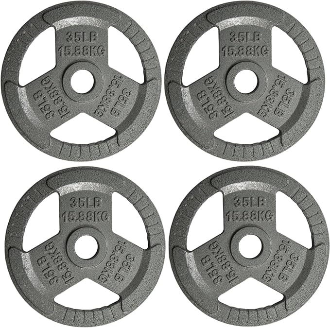 Yes4All Olympic Rubber Grip Plates for Barbell 2-Inch Weight