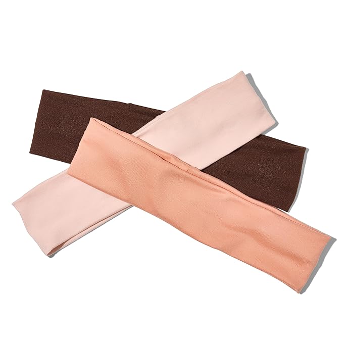 Kitsch Wide Headbands for Women - Fashion Sports Headband for Workout, Yoga, Gym, Running, Exercise | Stretchy Head Bands for Women’s Hair | Hair Accessories for Women - Rosewood, 3pcs