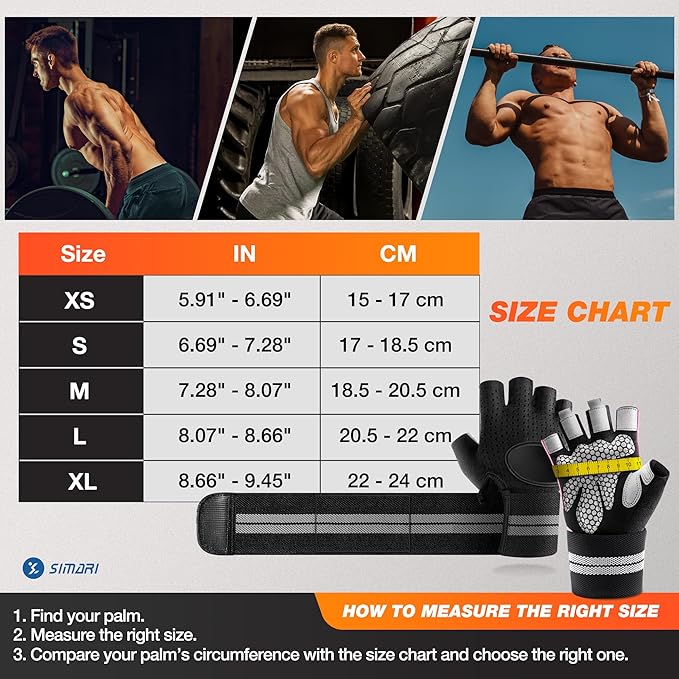 SIMARI Breathable Workout Gloves for Men Women