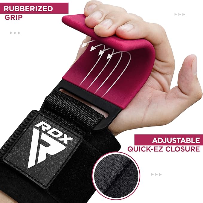 RDX Weight Lifting Hooks Straps Pair 7mm Neoprene