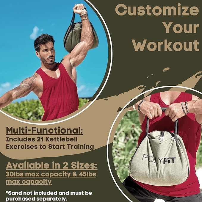 Kettlebell Sandbag for Fitness - Adjustable Kettlebell Workout 30lb/45lb