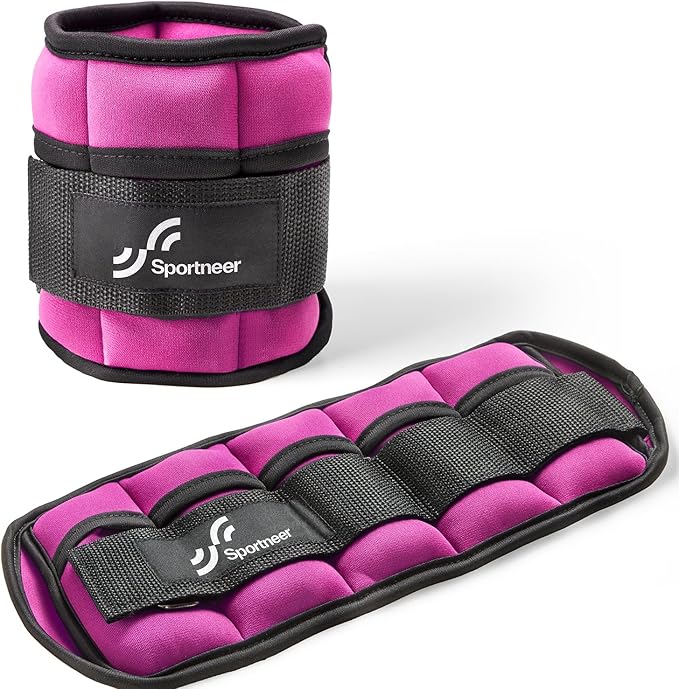 Sportneer Adjustable Ankle Weights 1 Pair 2 4 6 8 8 10 10 Lbs Jogging,1-5 lbs 1 Pair 2-10 lbs