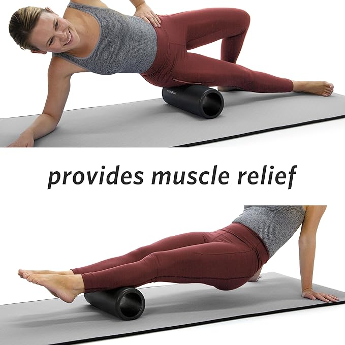 MICRODRY Deluxe Fitness Foam Back Roller for Muscle Relief 13x5.3", Purple